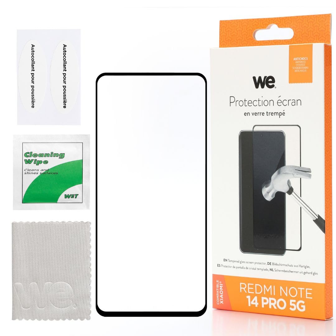 WE XIAOMI REDMI Note 14 Pro 4G / 5G - Cobertura completa 3D curvada - Compatible con REDMI Note 13 Pro+ / 14 Pro+