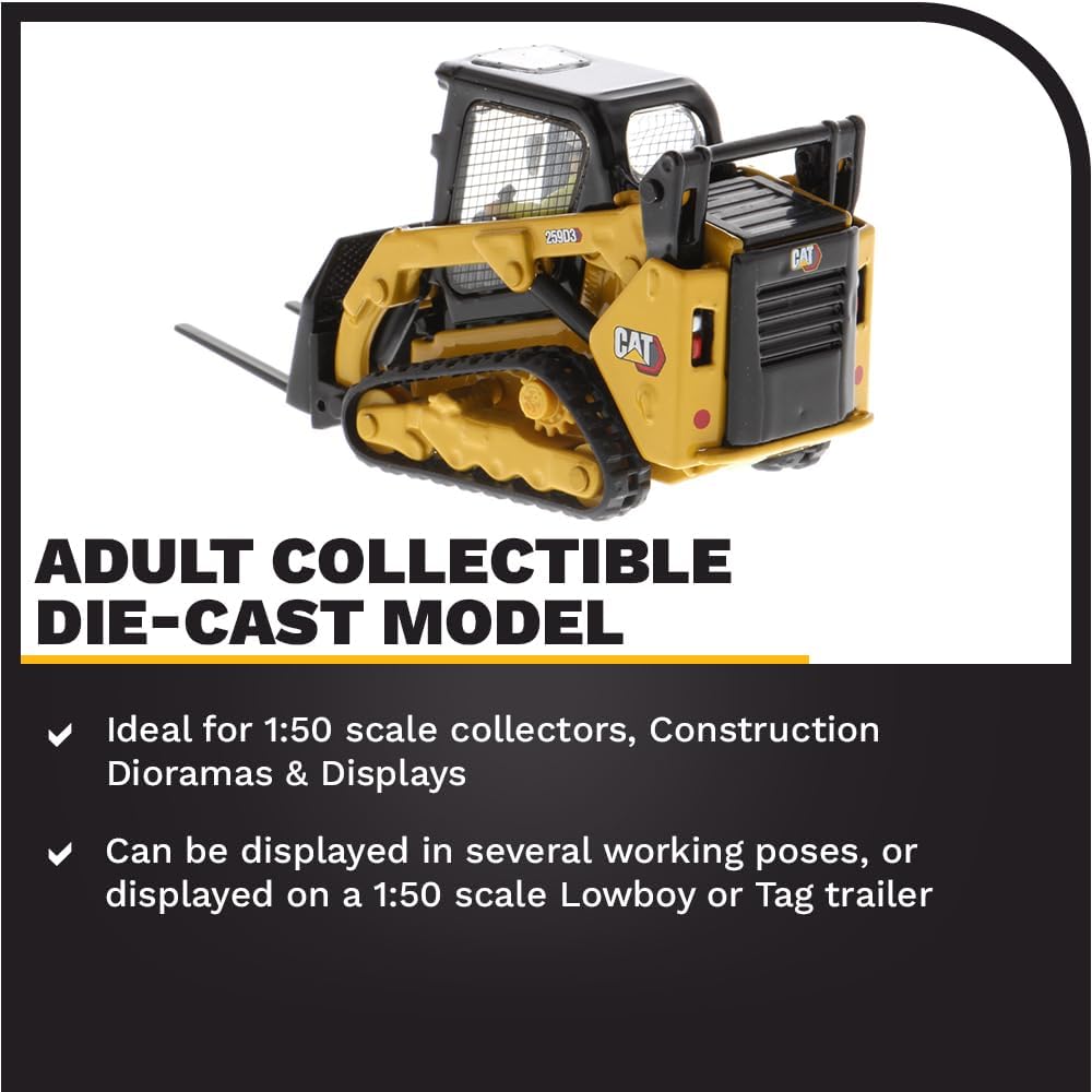 Diecast Masters 85677 - Ładowarka wielozadaniowa Cat 259D3, skala 1:50, od 14 lat, w blaszanej puszce, odpowiednia dla kolekcjonerów