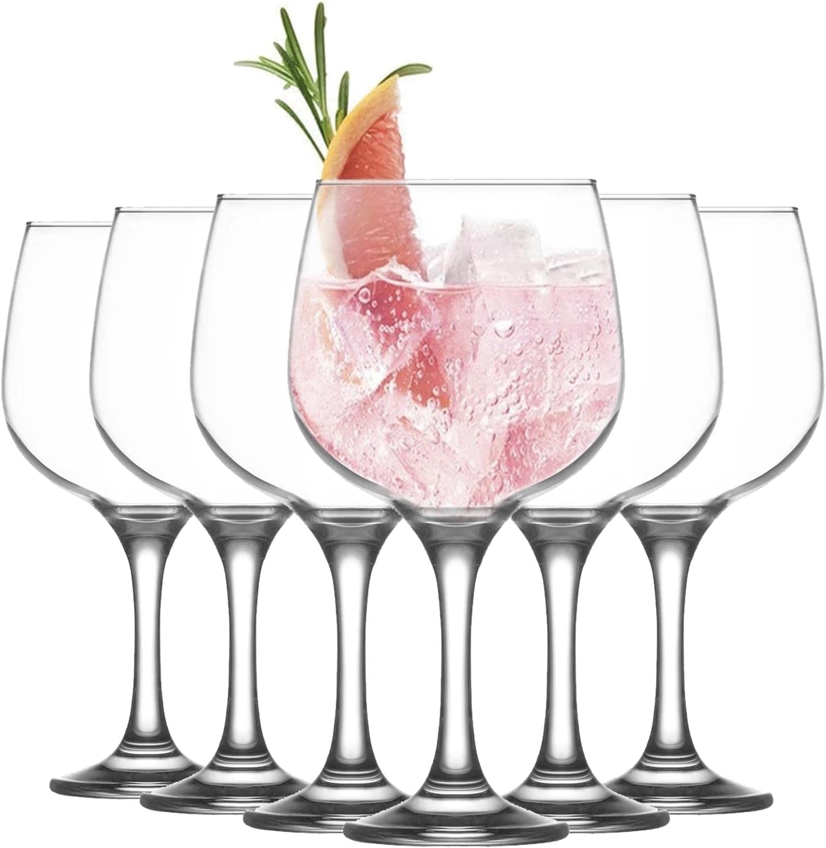 LAV 12x Clear 730ml Combinato Gin Balloon Glasses - Large Long Stem Bowl Shaped G&T Cocktail Drinking Copa Tonic Glass Gift Set