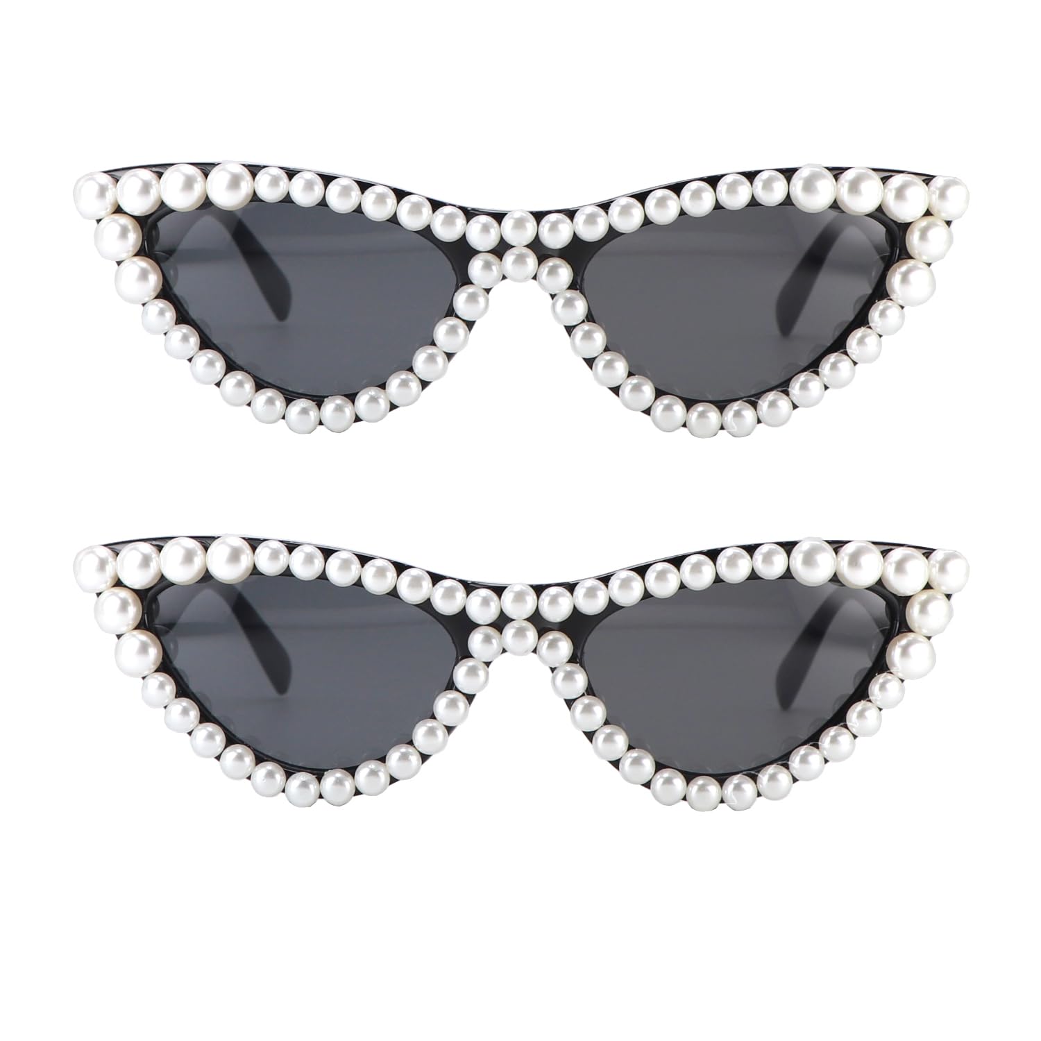 FUPRECIOUS Pearl Cat Eye Sunglasses Womens Cute Fashion Trendy Eyewear