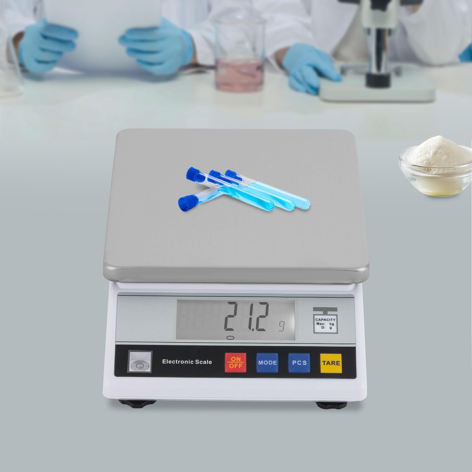 Bilancia analitica LCD ad alta precisione, industriale, digitale, elettronica, con funzione di conteggio e tara, 0,5 g, 10 kg