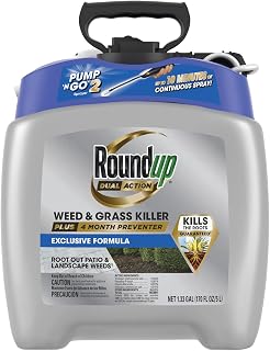 Roundup Dual Action Weed & Grass Killer + 4 Month Preventer with Pump 'N Go Sprayer, 1.33 Gal - Kills Roots & Stops Regrowth