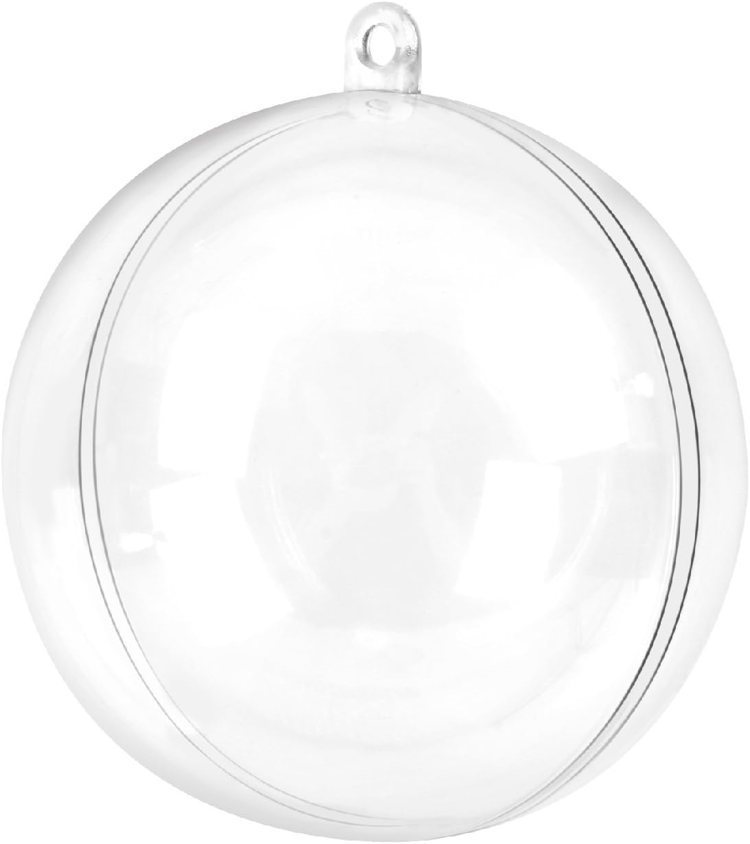 Naice Fillable Ball Ornament DIY Clear Plastic Ball 80mm - Pack of 12