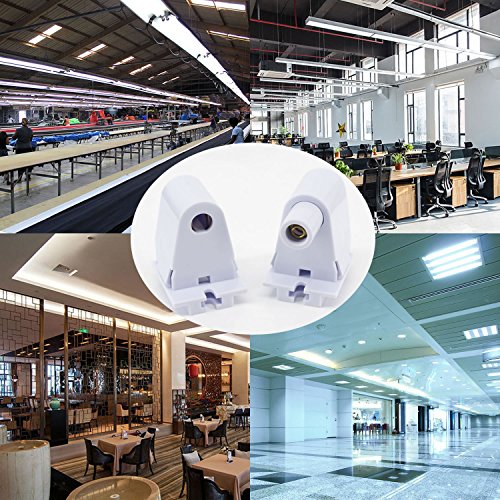(12-Pairs) Jesled Single Pin Fa8 Tombstone - Non-Shunted T8/T10/T12 Led Socket Lampholder Base Holder For 8Ft Fluorescent Tube Light, Retrofiting Bulbs Fixtures, Flameresistant Plunger, Ul Listed #TOP7