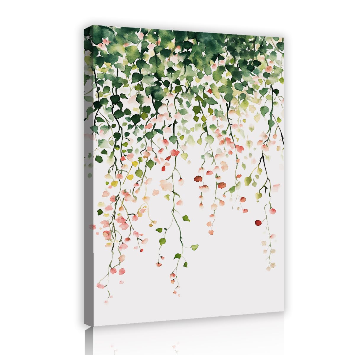 TOANGWALL Watercolor Eucalyptus Canvas Wall Art Hanging Vines Poster Prints Green Leaves Floral Picture Aesthetics Artwork for Bathroom Dining Room Hallway Decor 70x100cm
