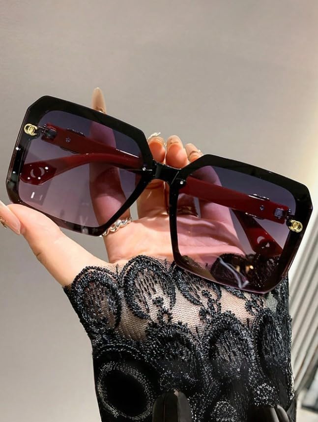 Women’s Large Frame Retro Square Fashion Glasses – Full-Rim Bold Design for Everyday Statement Style4