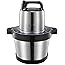 HIZLJJ Fleischwolf, Nahrungsmittelzerhacker 6L Edelstahl Küchenmaschine for Fleisch, Gemüse, Obst und Nüsse, Edelstahlnapf un