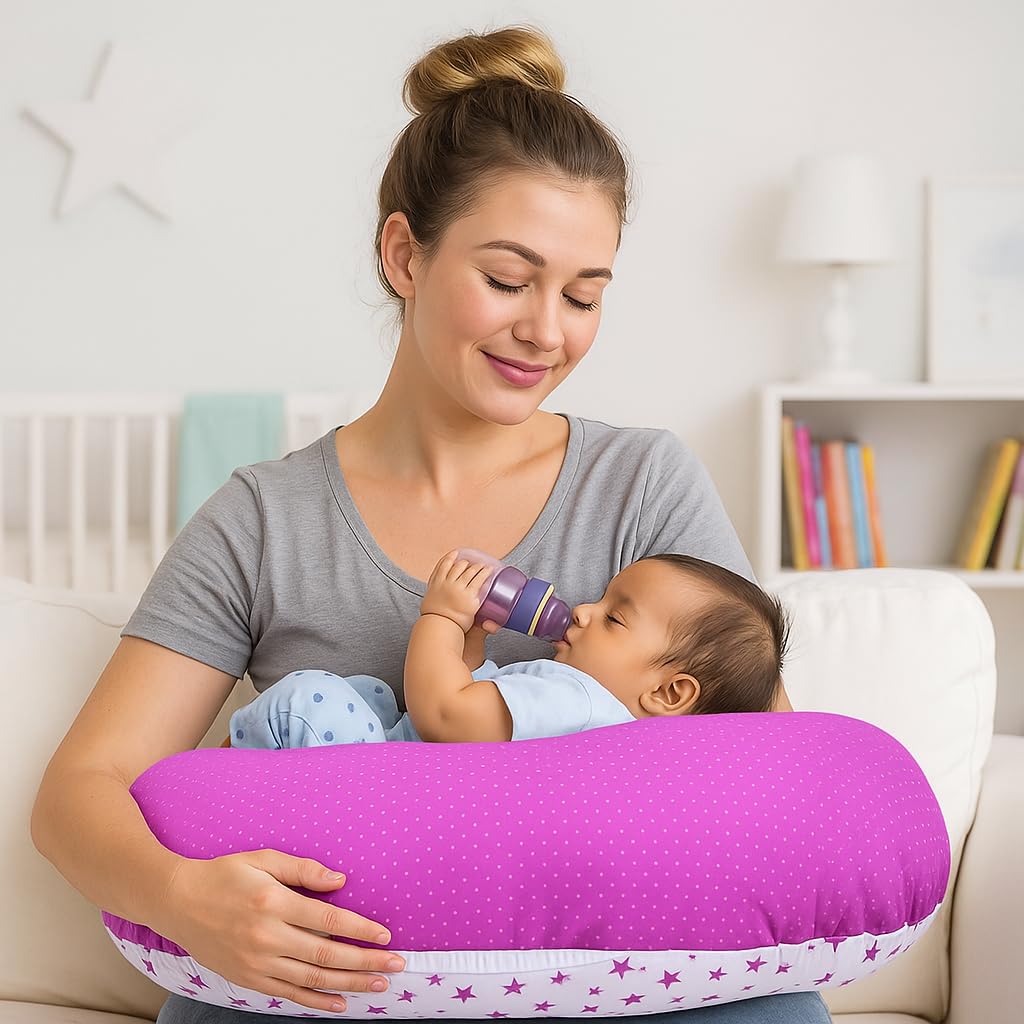 MOM & SON Multipurpose Baby Feeding Pillow | Nursing Support Pillow for Breastfeeding & Bottle Feeding | Maternity Feedingpillow | Newborn Essentials | Adjustable Strap Feeding Pillow (0-12 Months)-image-41