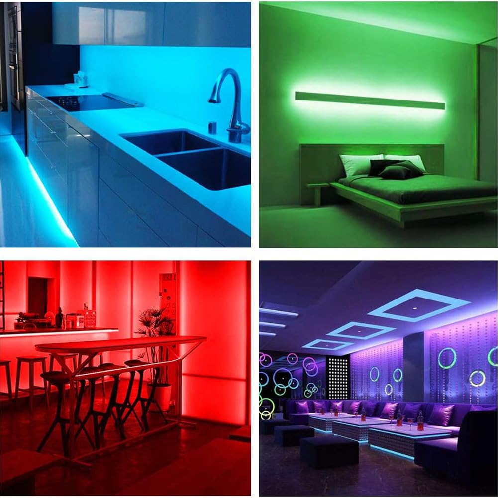 Striscia luminosa a LED con controllo Bluetooth, illuminazione RGB dimmerabile per sincronizzazione musica, telecomando e compatibile con app, ideale per camera da letto e retroilluminazione TV da