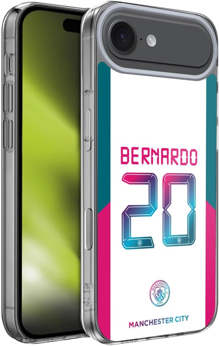 Head Case Designs Officially Licensed Manchester City Man City FC Bernardo Silva 2021/22 Players Away Kit Group 1 Gel Case [Military Grade Protection] Compatible with Apple iPhone 17 Air