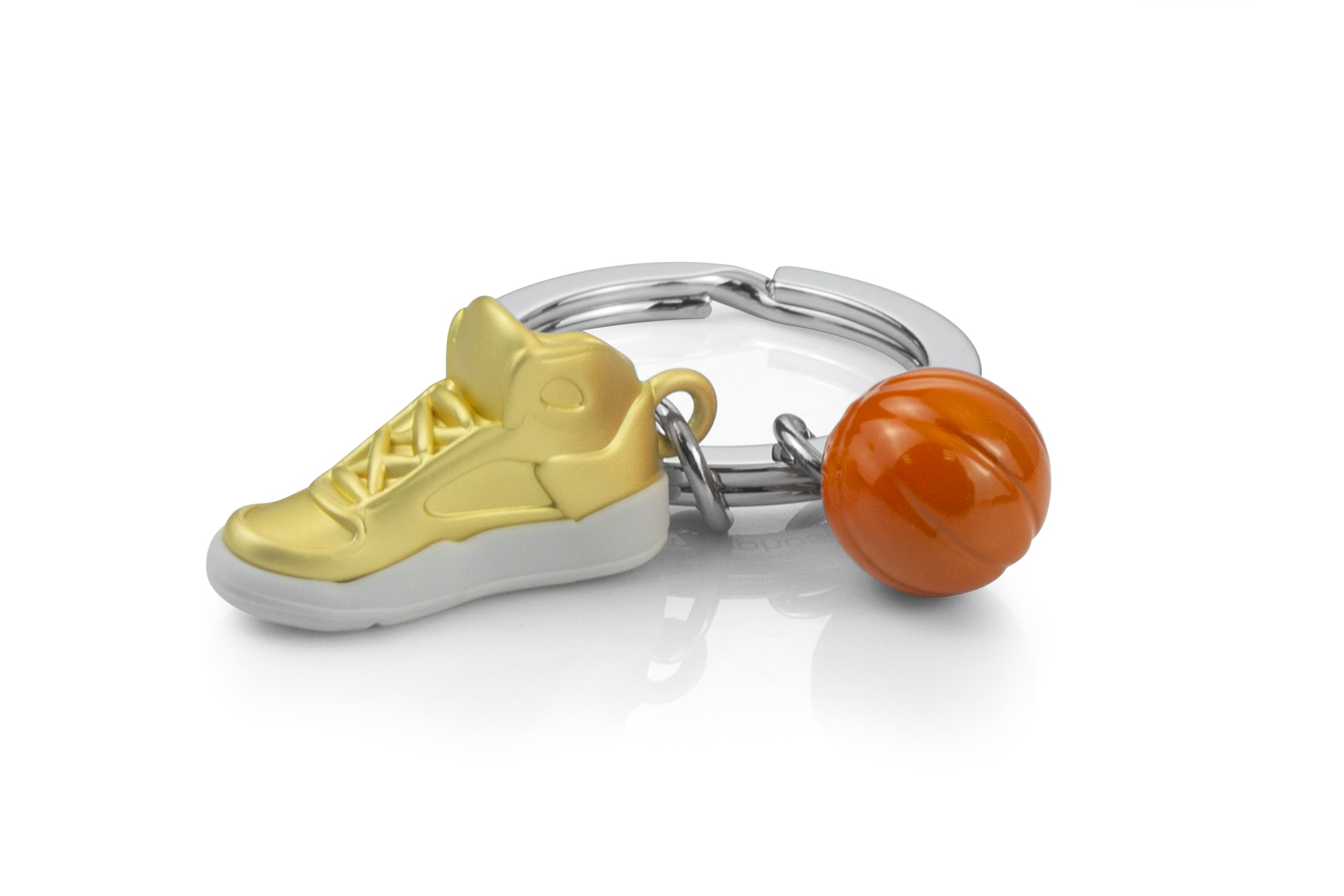 METALMORPHOSE - Metalowy breloczek do kluczy 3D do koszykówki - sportowa pasja, prezent dla mężczyzn, prezent dla kobiet i igrzysk olimpijskich, złoty, Taille unique, Nowoczesny