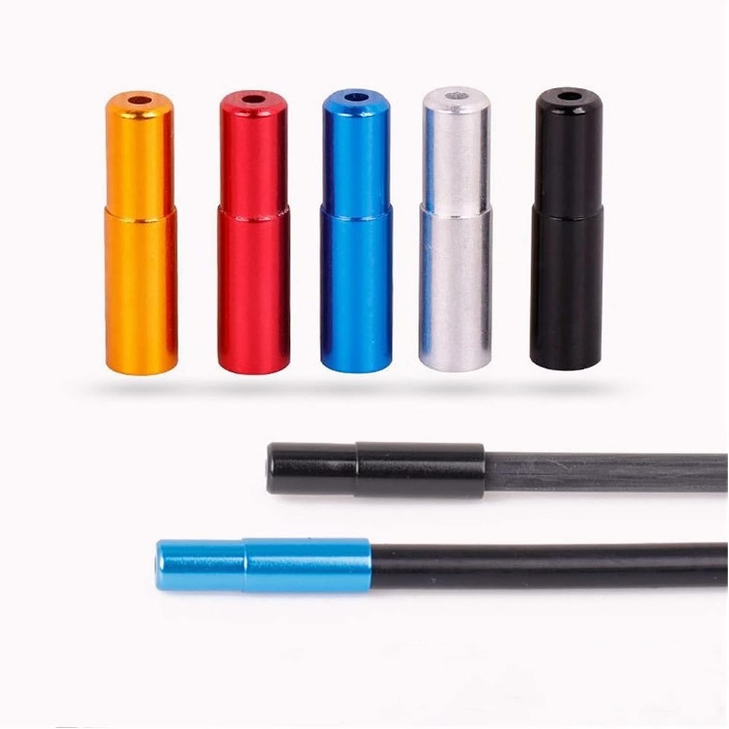 Bike Cable End Caps 10pcs Aluminum Alloy Cycling Brake Tips Bicycle Derailleur Shifter/Brake Tip(Blue Brake 10pcs)