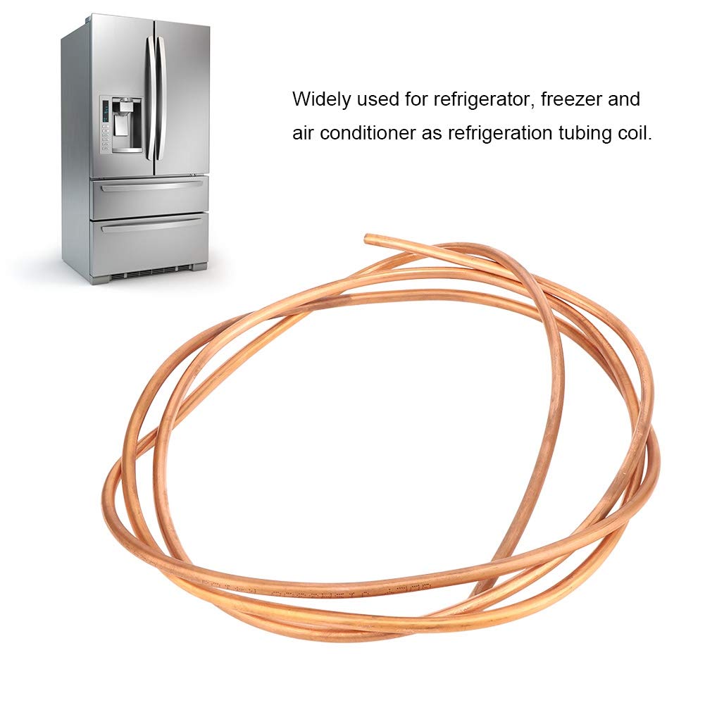 C1100 T2 Copper Tube, Copper Tubing of 6mm OD 5mm ID, 2m Length for Refrigerator, Air Conditioner, Copper Tube Coil with C1100 T2 Soft Tubing