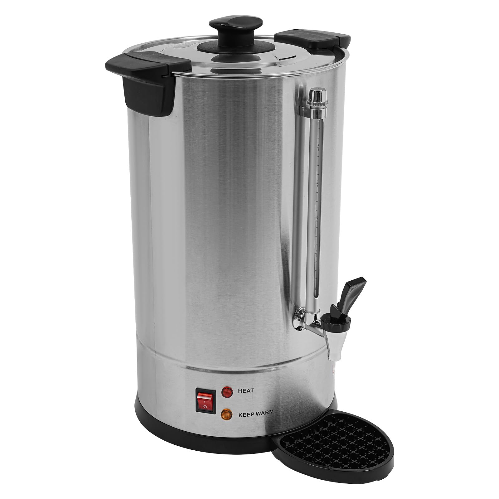 Commercial Coffee Urn, 1500W Stainless Steel Hot Beverage Dispenser Hot Water Urn 15L with Water Collecting Tray
