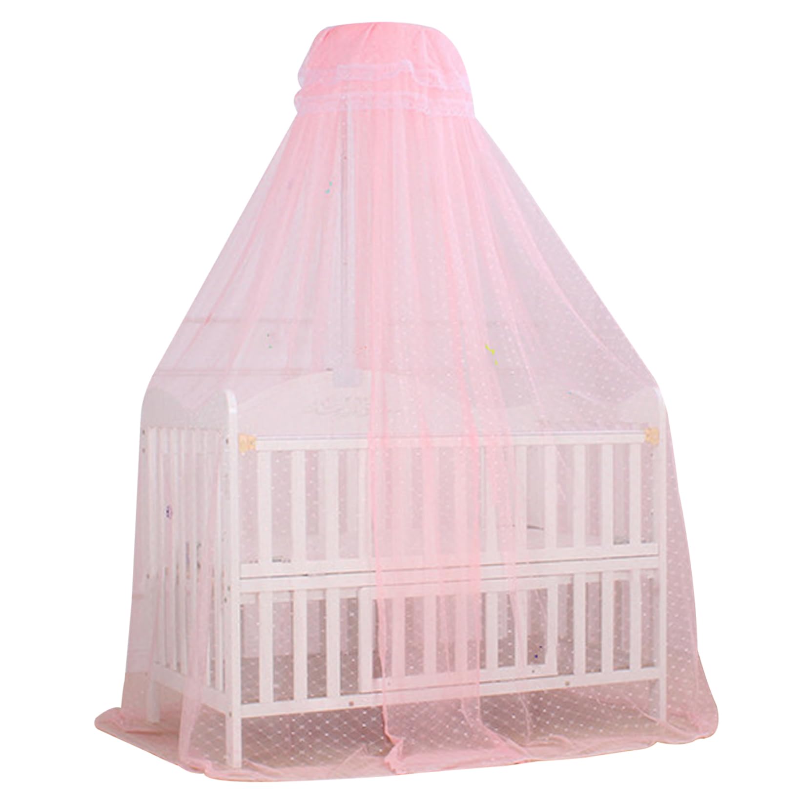 Licsaliwe Adjustable Height Baby Bed Canopy with Encrypted Mesh, Breathable Bed Curtain for Toddler Room Decor