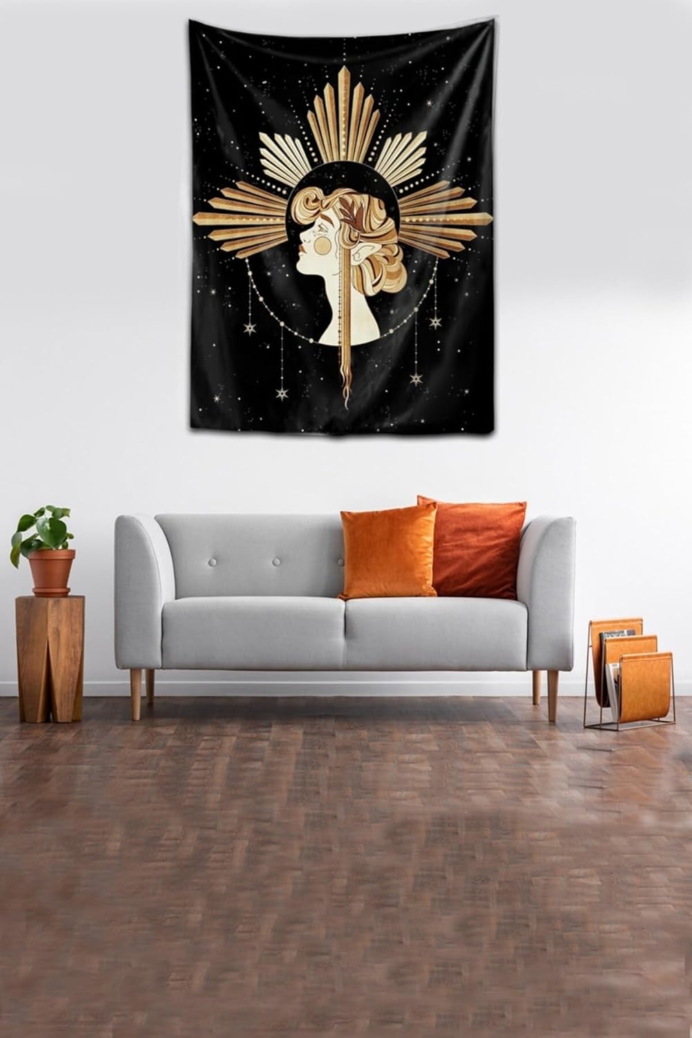 Pelangi Yıkanabilir Leke Tutmaz Mikropetek Kumaş Helen Siyah Duvar Örtüsü Duvar Halısı Tapestry WLL028, 140 x 140