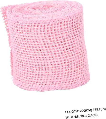 Miniatura 8 de TEHAUX Rollo de arpillera de yute de 2.4 in de ancho, decoraciones de 6.6 ft de longitud, estilo ancestral de Navidad