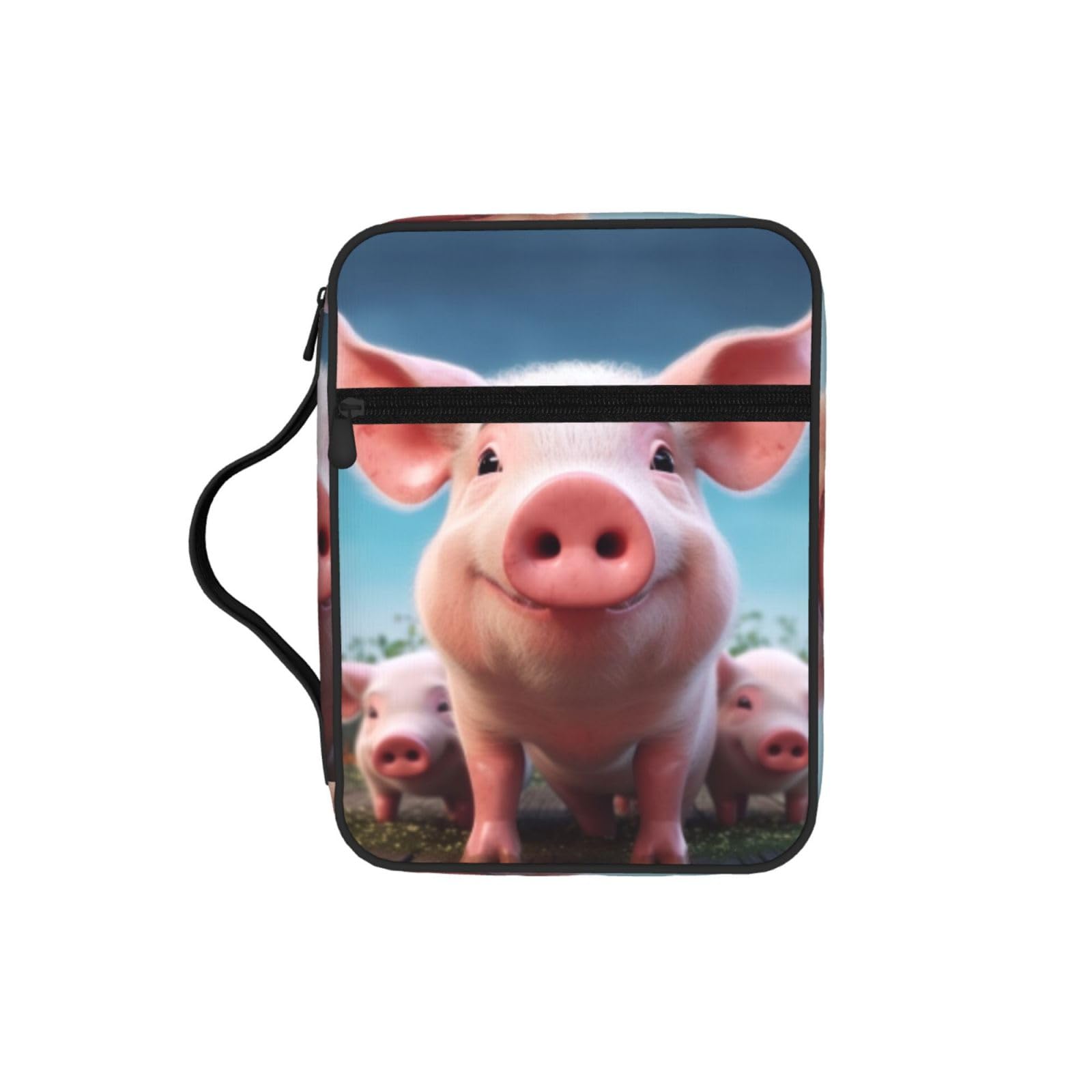 Funny Cute Pig Bible Cover Case Waterproof Bible Bag With Handle Organizer Storage Book Cover For Bible Study