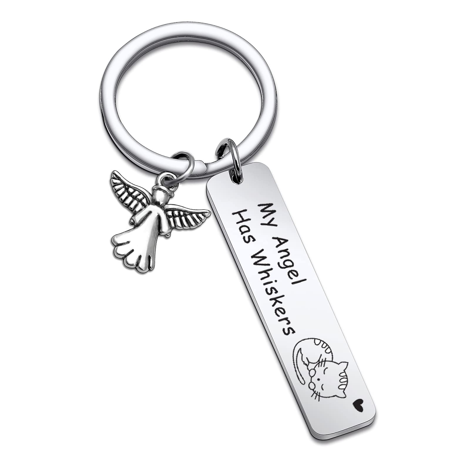 RSZOTW Cat Sympathy Gift Loss Of Cat Gift Cat Memorial Gift Memory Of Kitty Gift Cat Lost Keychain Condolences Jewelry Loss Of Pet Jewelry Cat Remembrance Gift