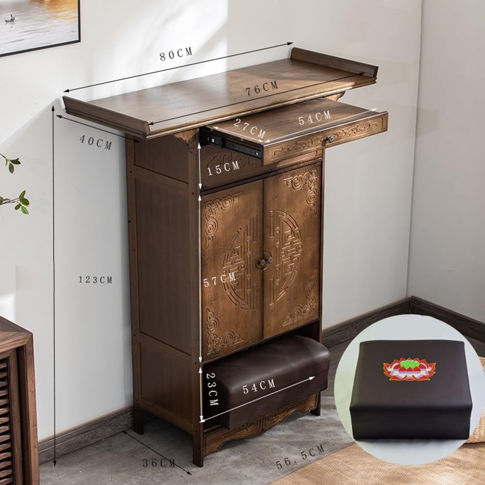 Tavola d'altare Cinese Consolle da Altare in Legno massello for casa Tradizionale | Espositore(Bruin,Piccolo)