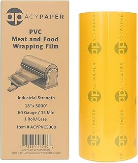 PVC Meat & Food Wrap Film, 18" x 5000 Ft, 60 Gauge, for Wrapping Machines – ACYPAPER