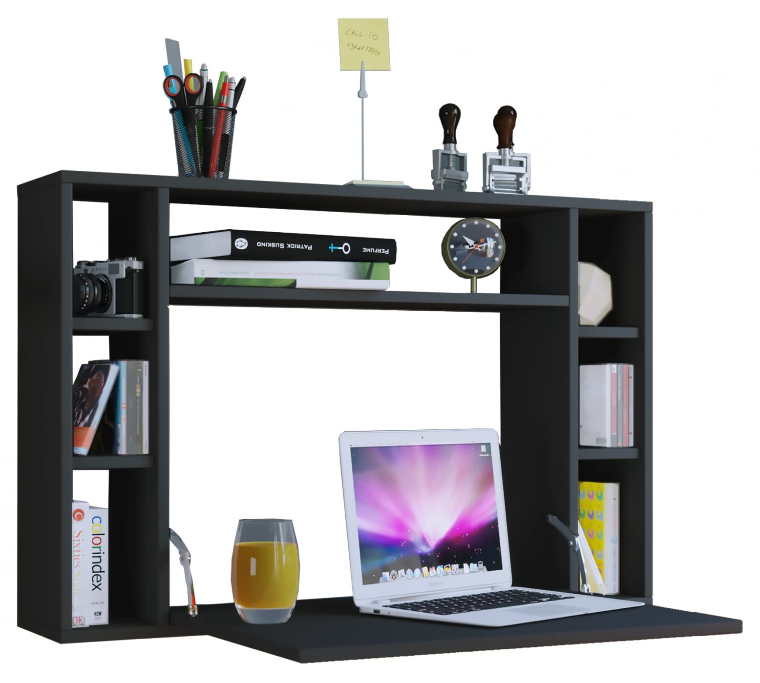 VCM Bureau suspendu en bois Bureau mural Plateau de table Ordinateur Teala Bureau VCM Bureau suspendu en bois Bureau mural Plateau de table Ordinateur Teala Bureau