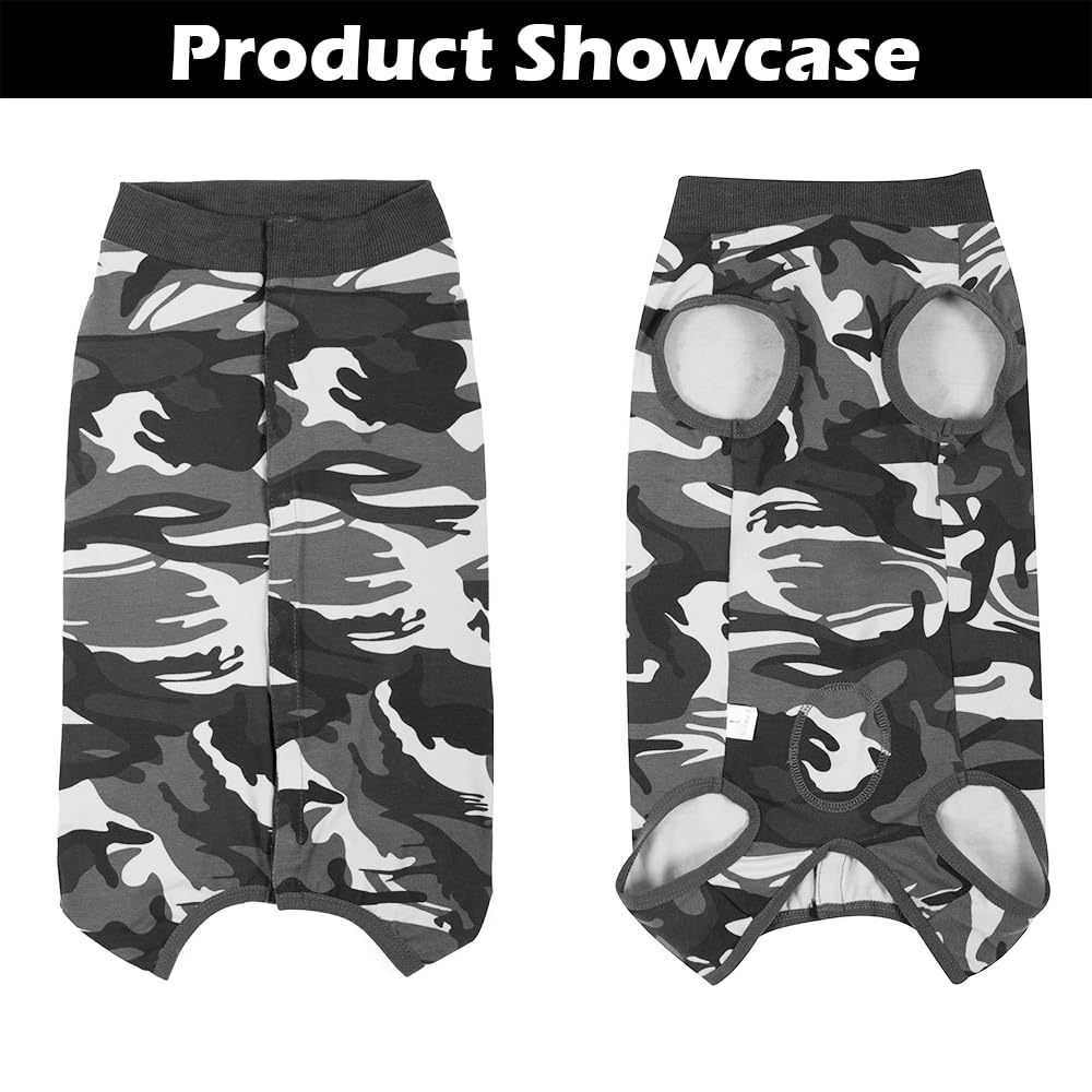 Dog Surgery Recovery Suit Camouflage Dog Recovery Suit Female Male Soft Dogs Bodysuit After Surgery Large Post Surgical Dogs Vest for Post Operative Abdominal Wounds Protect Prevent Licking (L) - Image 4