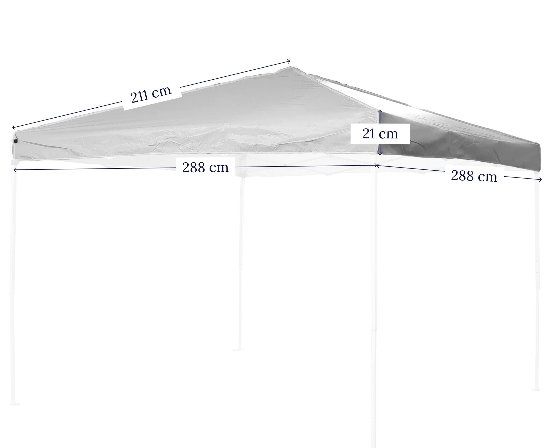 Tetto di Ricambio Impermeabile Anti UV per Gazebo 3x3 Richiudibile, Telo di Copertura, Top Cover per Gazebo Pop Up