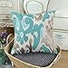 CaliTime High Class Throw Pillow Cover Case for Couch Sofa Home Decoration Vintage Ikat Style Applique Embroidered 18 X 18 Inches Teal & Light Taupe