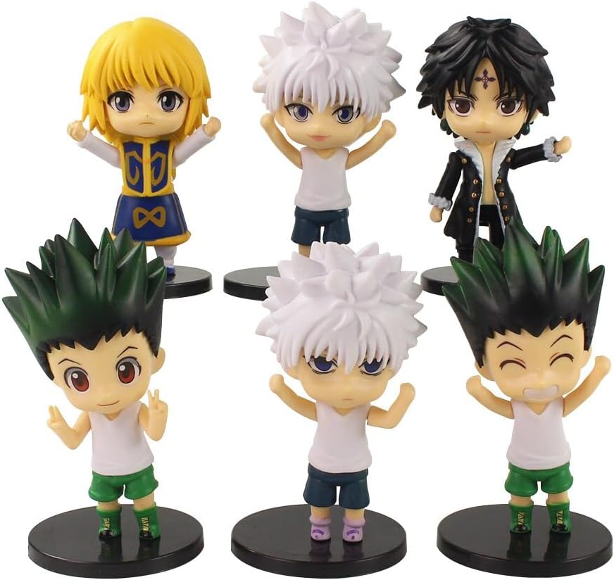 Trunkin Hunter x Hunter Gon Freecss Killua Zoldyck Kurapika Cute PVC Figures Figurine Toys Set 10cm (no Box)