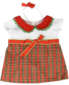 Stuffems Toy Shop Holiday Dress Outfit Fits Most 14"-18" Build-A-Bear and Make Your Own Stuffed Animals