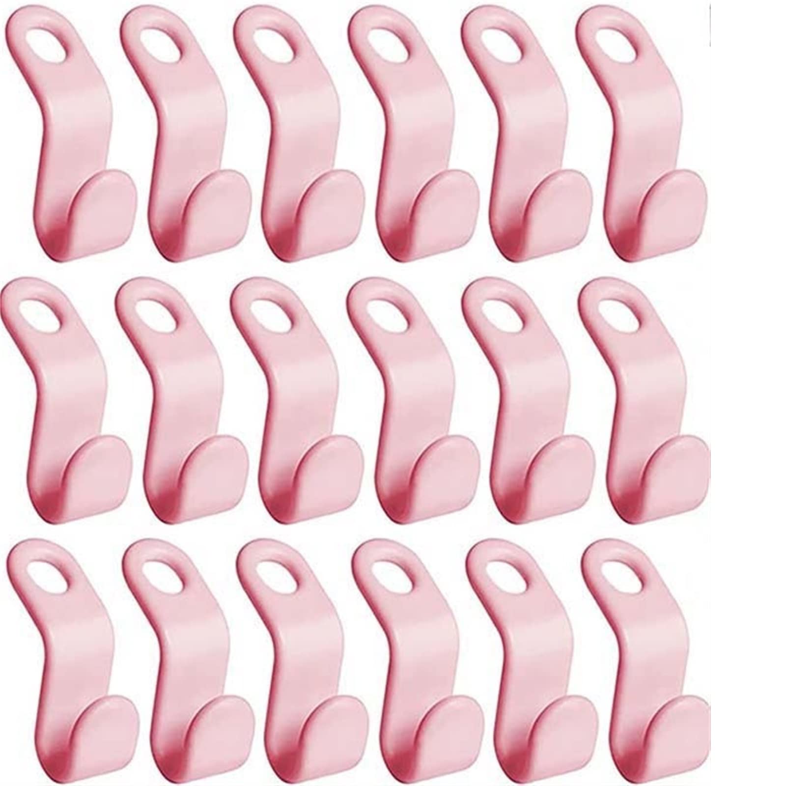 JINGYAN Standard Hangers 10/5pcs Multi-function Clothes Hanger Connector Hooks Cascading Plastic Wardrobe Organizer Rack Holder Space Saving(Pink,5PCS)