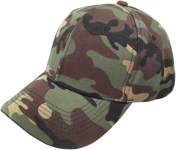La gorra de béisbol camuflaje de FISHSHOP es ajustable, suave y cómoda, ideal para actividades al aire libre como pesca, campamento y caza. Fabricada en poliéster, con diseño de estampado de camuflaje y protección solar. Adecuada para hombres y mujeres.