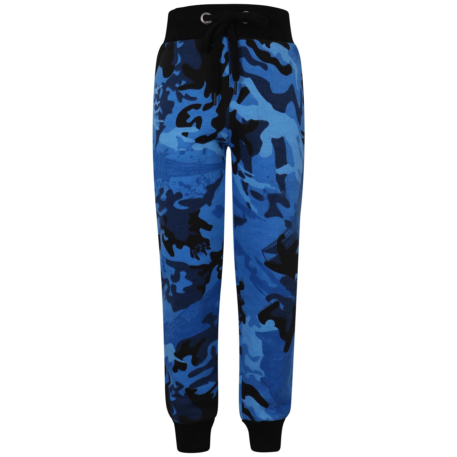 A2Z 4 Kids Chándal unisex de cuello redondo de forro polar para niñas y niños - T.S Plain Jumper 108 Camo Blue 13