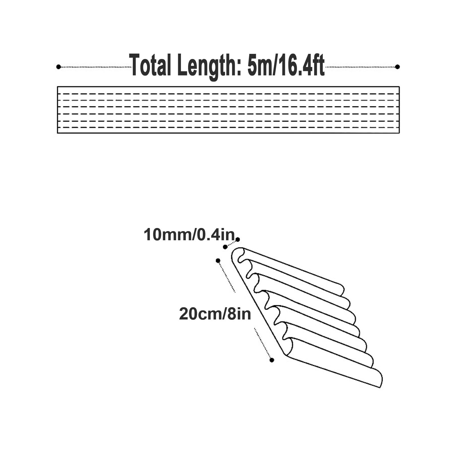 Eckenschutz aus Gummi, weicher, dicker Kantenschutz mit selbstklebender Rückseite, 20,3 cm breit, NBR für Sicherheit auf Möbeln und Lagerregalen (5 m)