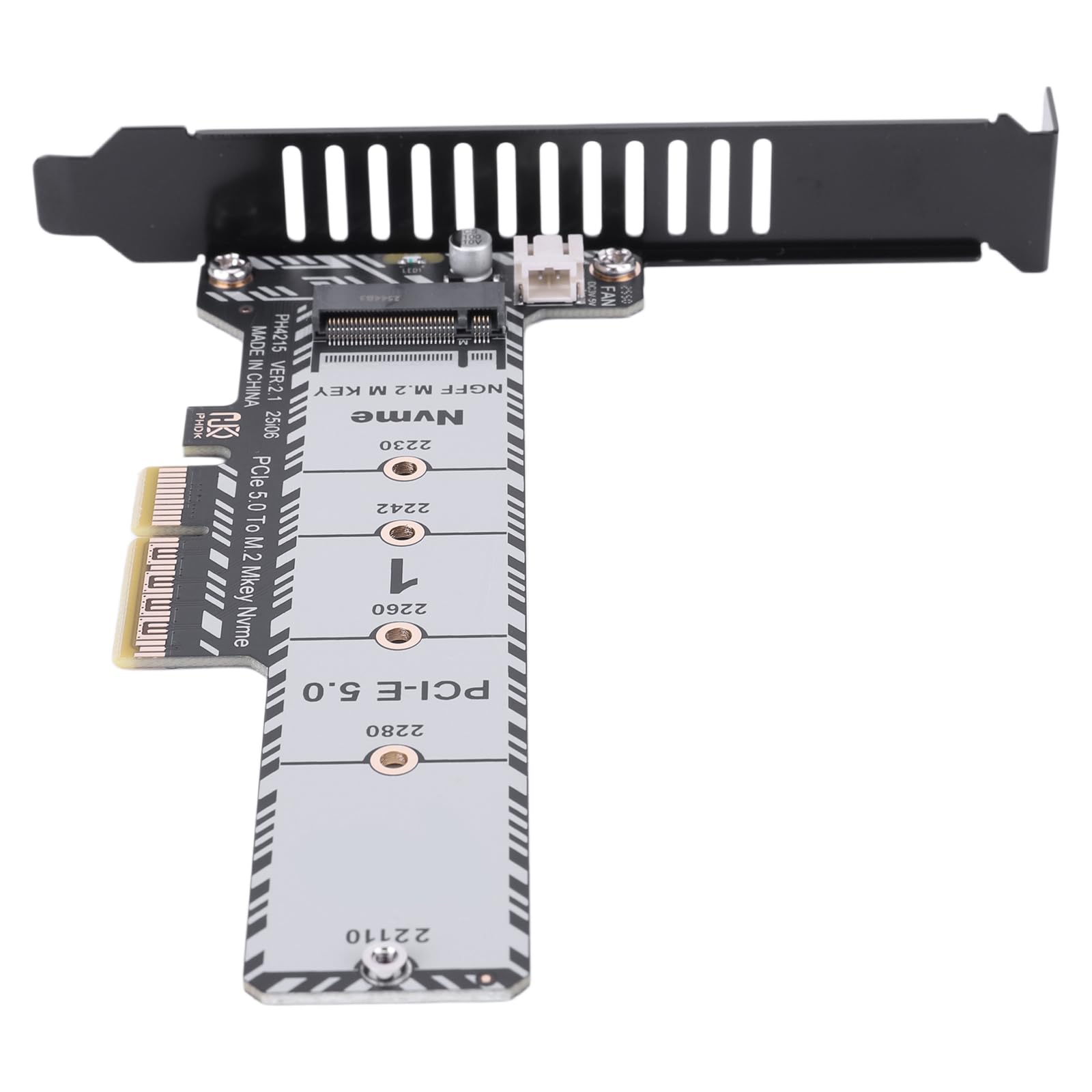 Karta adaptera PCIe 5.0 na M.2 NVMe, niskoprofilowa, pełna wysokość, kompatybilna z SSD 2230-22110, do Windows/Linux/Mac