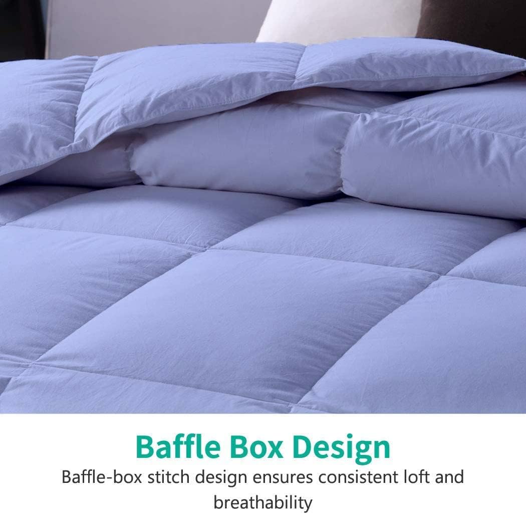 Grand King Comforter 106x106 Inch – 3 Piece Down Alternative Box Stitched Duvet Insert Set, All Season Quilted Bedding with 8 Corner Tabs, Ultra Soft & Breathable, Light Blue
