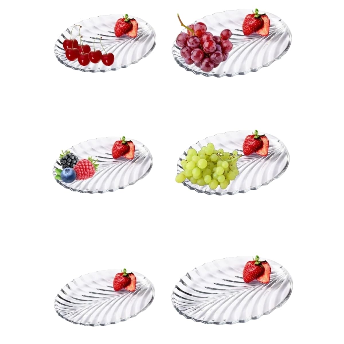 6’lı Oval Desenli Cam Kase Sunum Seti – Şık ve Dayanıklı Çerezlik, Tatlı Kasesi, Meze ve İkramlık Sunum Tabakları