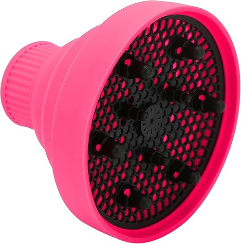 Difusor universal para secador de pelo, portátil plegable de viaje rosa difusor de silicona para cabello grueso y rizado