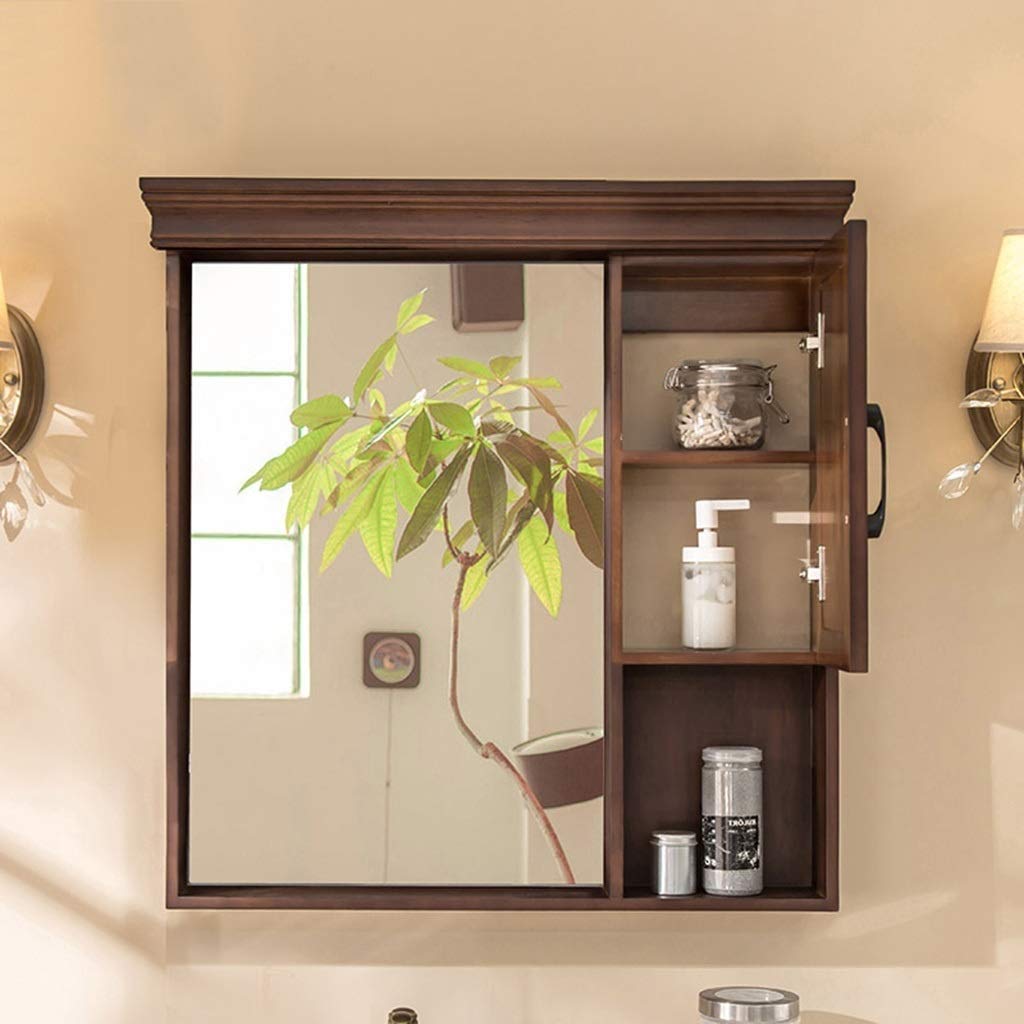 تخزين كبير حمام الدواء خزانة الأصل مرآة تخزين الخشب الجدار مرآة خزانة المرايا الحمام المنزل الغرور مرآة الجدار التنظيم خزانة التخزين Amazon Ae