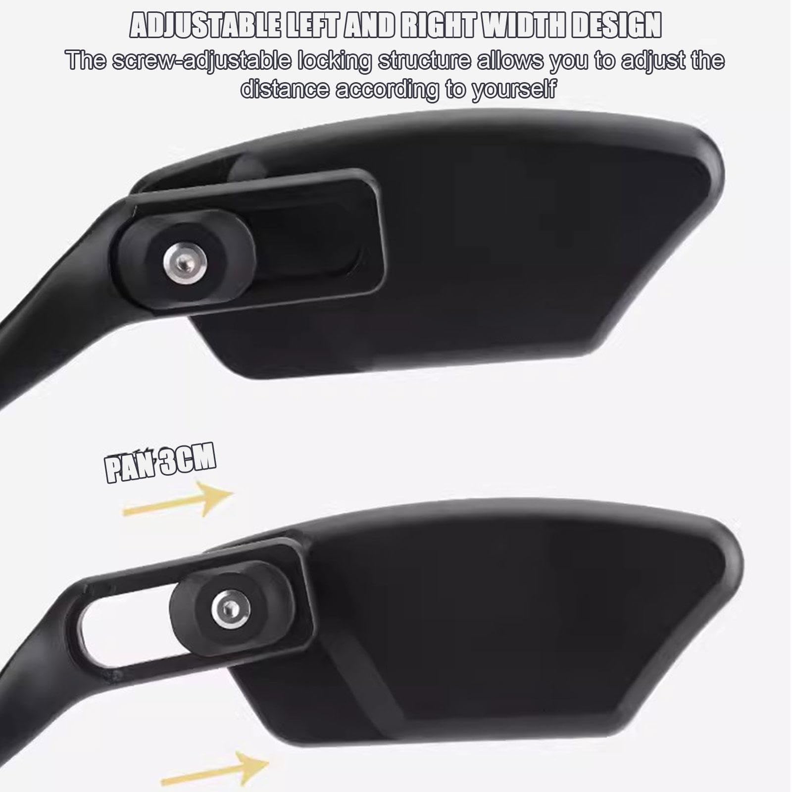 Lenker-Fahrradspiegel mit Stoßfester Edelstahllinse, HD-Fahrradrückspiegel Sicherheitsreflektor für Mountain Road Bike Ebike Scooter,2Pack(Left+Right)