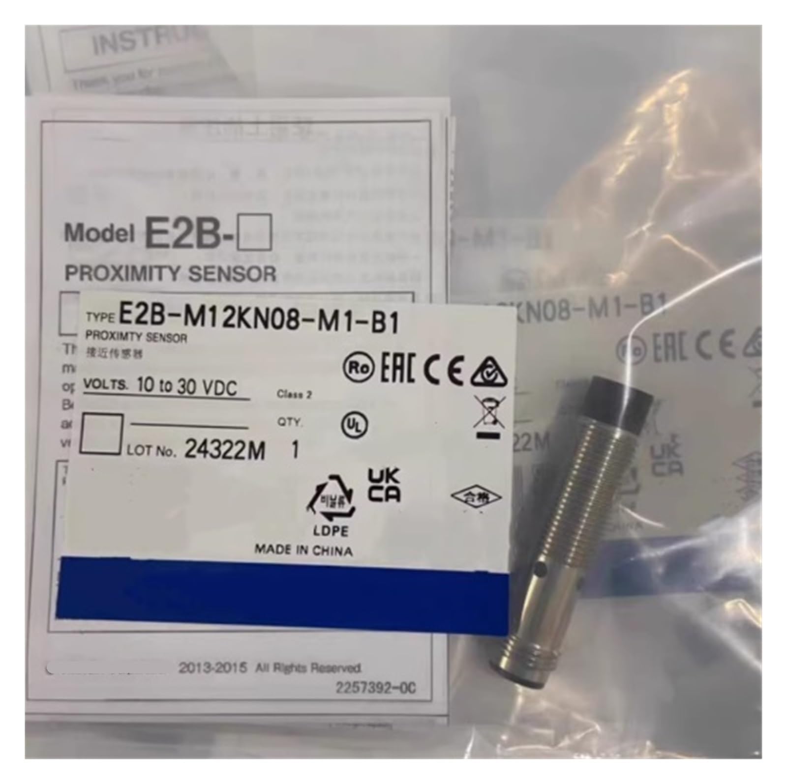 SJJBVPYX 4PCS proximity switch E2B-M12KN08-M1-B1(E2B-M12KN08-M1-B1)