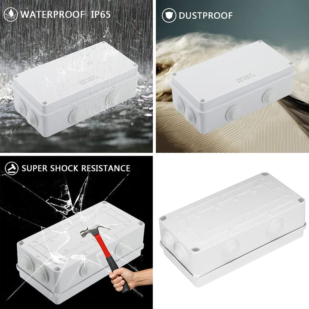 Scatola Di Derivazione Impermeabile IP65 - 2 Pezzi, 100x100x70 Mm, Plastica ABS Per Esterno