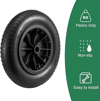 CROWNSHOP Wheelbarrow Wheel Replacement 14