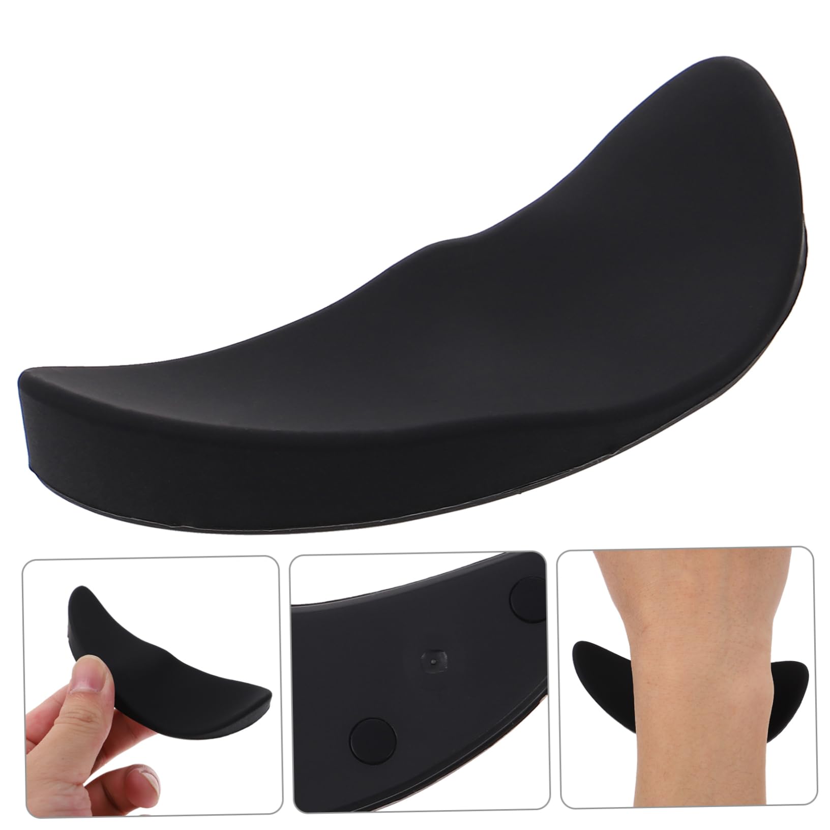 SHINEOFI 3 Pz tappetino da polso per mouse tastiera morbida kit per orpelli per topo mano supporto del gomito della tastiera supporto poggiapolsi per mouse Gel di silice Black