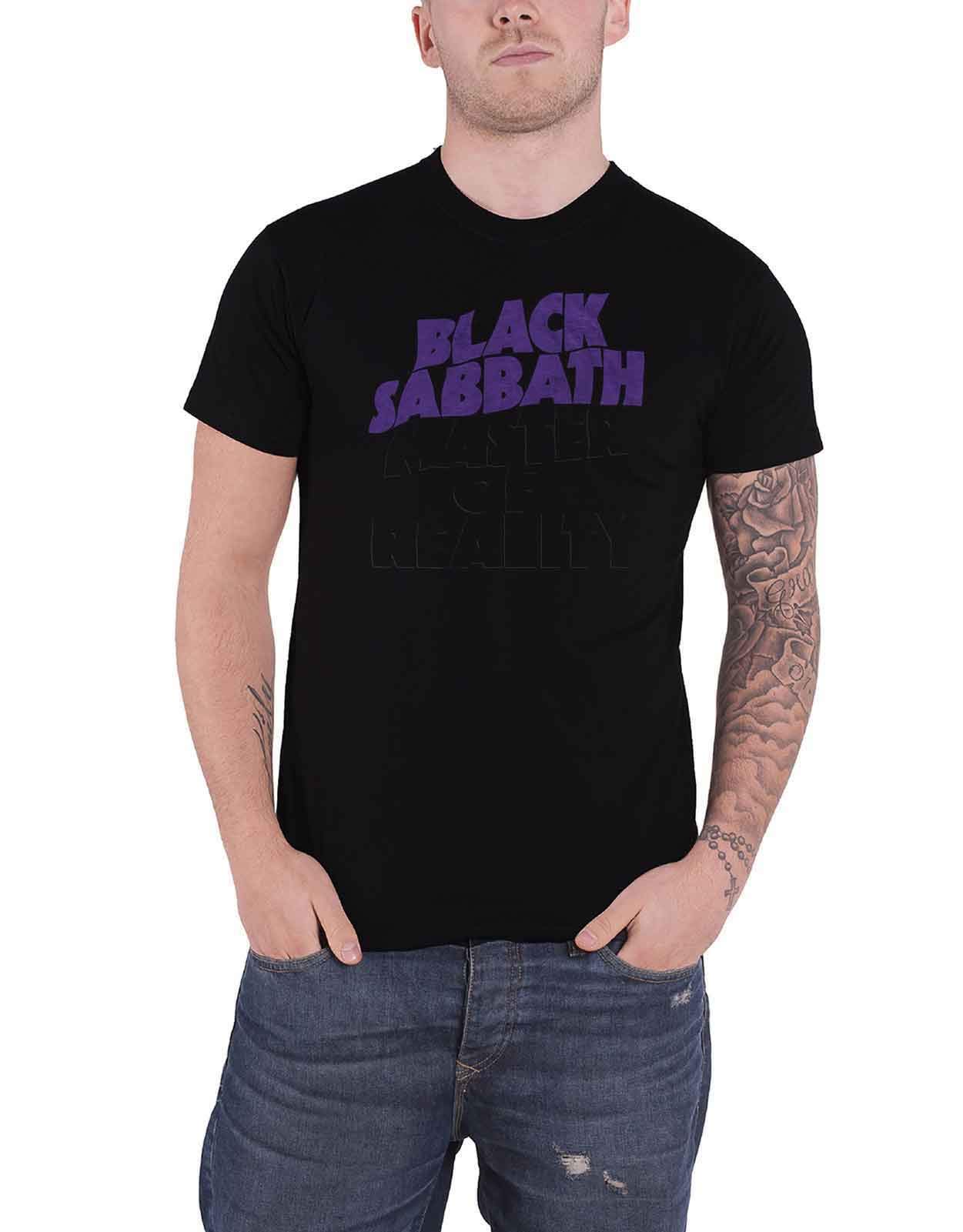 Black SabbathMen's Masters of Reality Album (Back Print) Slim Fit T-Shirt Large Black