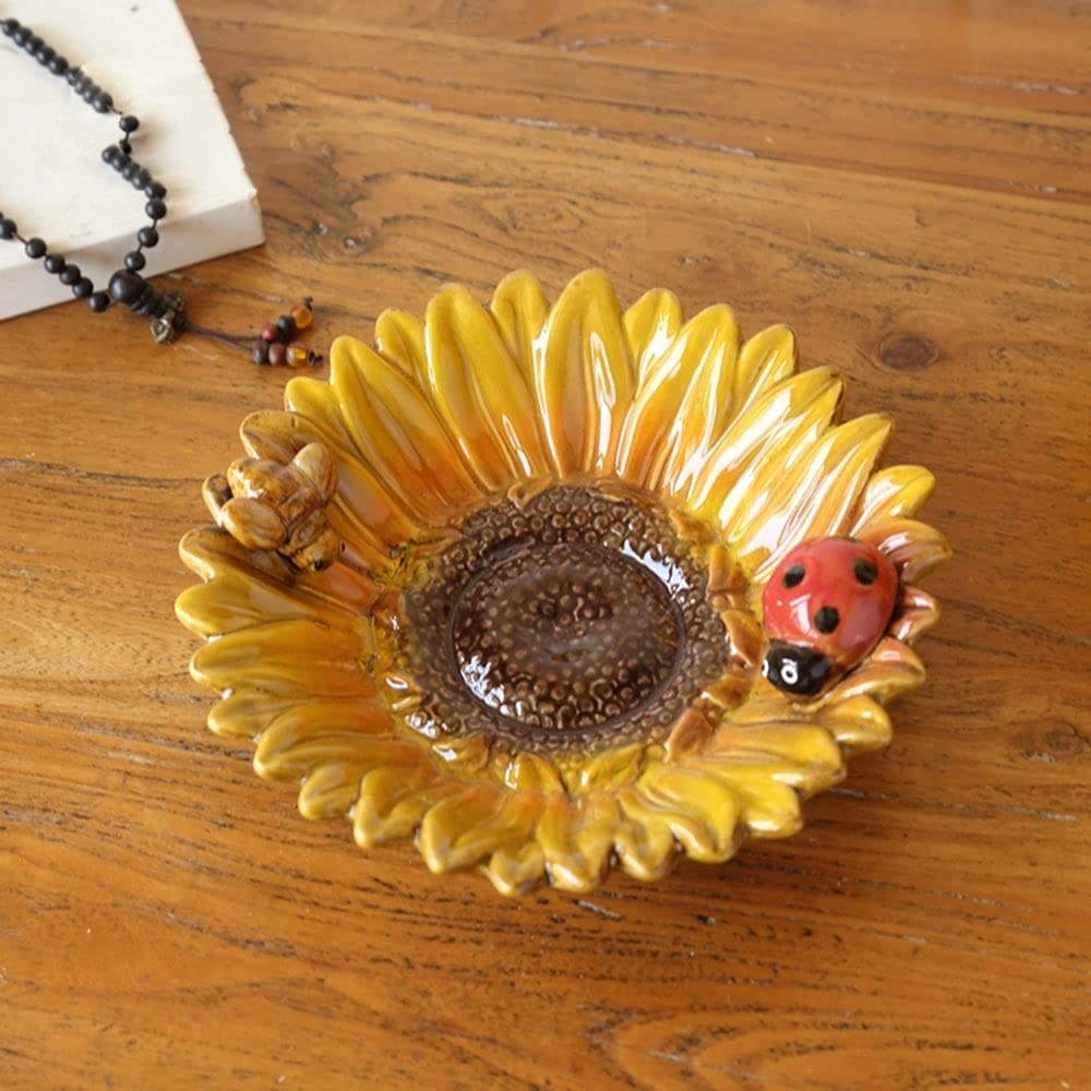 Amazon.com: Sizikato Porcelain Sunflower Ashtray, Home