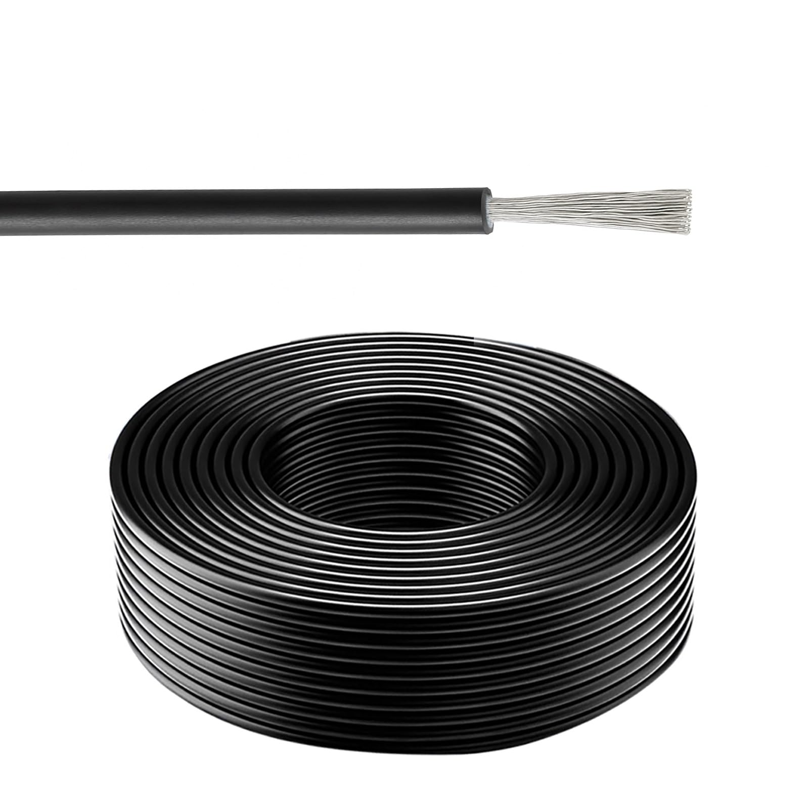 Câble cuivre étamé 600V haute performance avec isolation silicone 50ft - 8