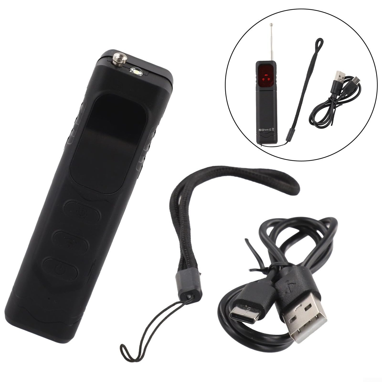 Détecteur de caméra portable et scanner de signal sans fil avec gamme de fréquences de 1 MHz à 6,5 GHz, sensibilité réglable à 5 niveaux, distance de détection de 10 cm à 6 m, design ABS
