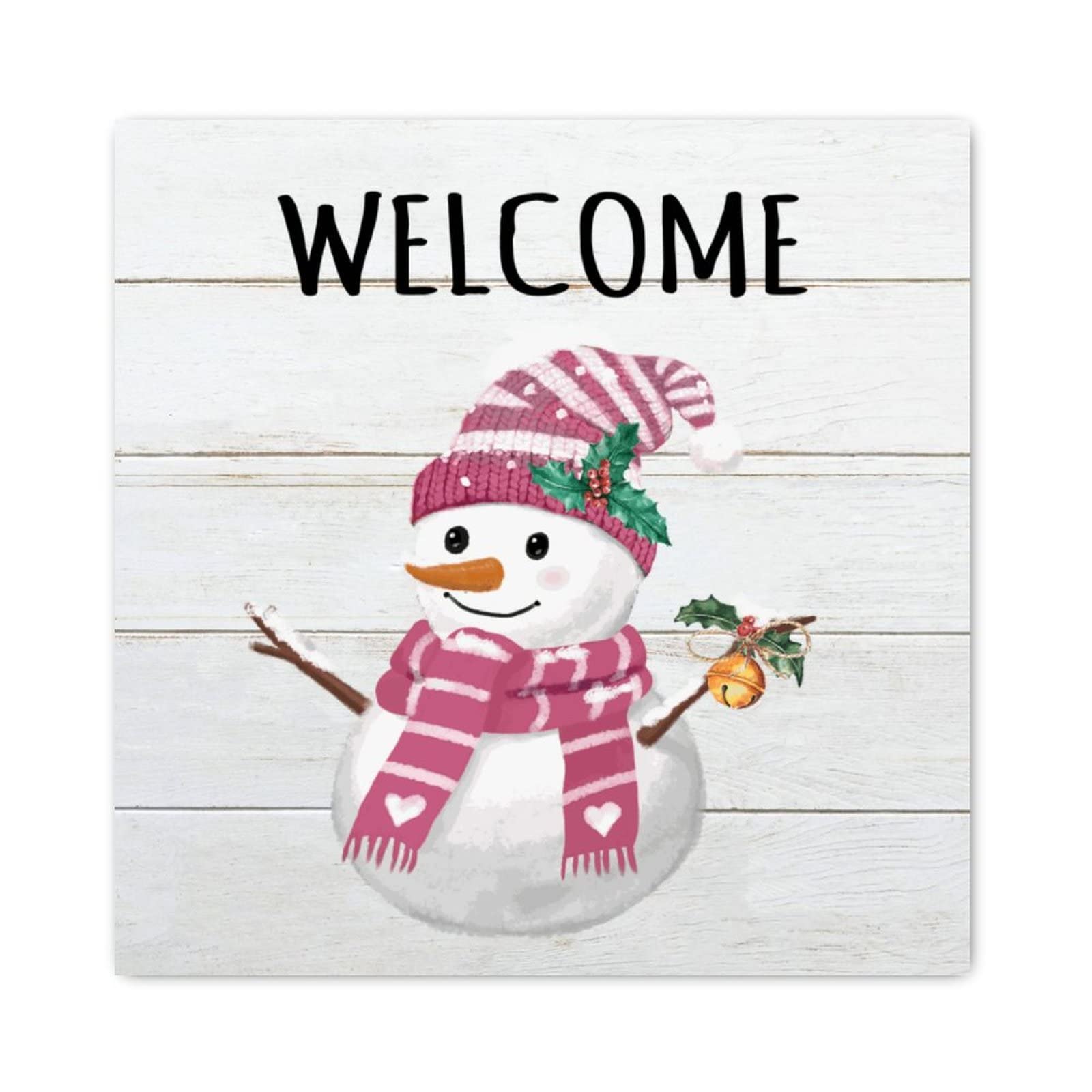 Panneau de Noël Snowman en bois pour déco vintage de salon